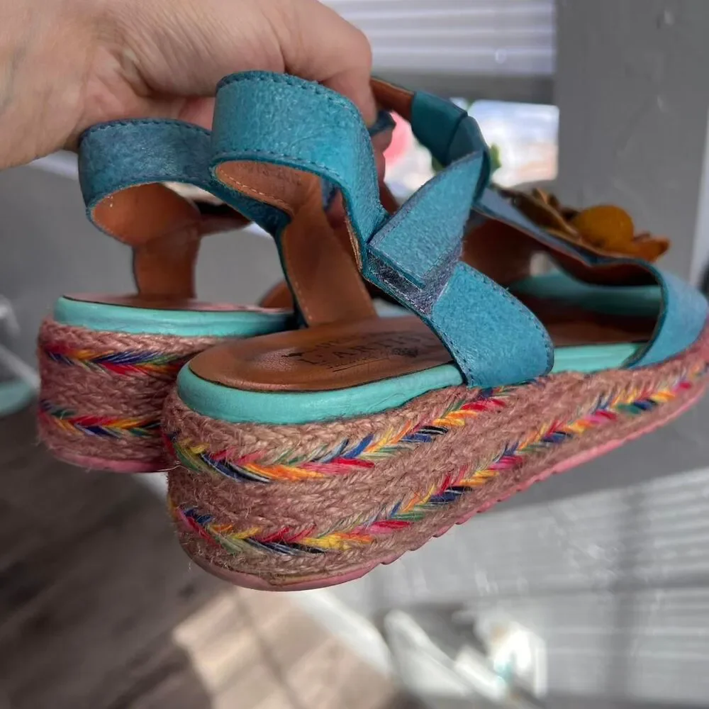 Artsy Boho Festival L'ARTISTE Tempest Leather Sandals - Picture 3 of 6